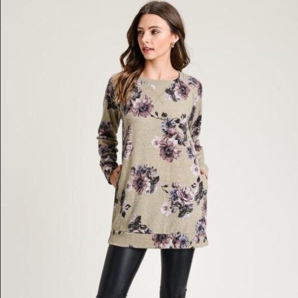 NWT Jodifl April Floral Sweater Tunic-  Size 3XL - Picture 6 of 12
